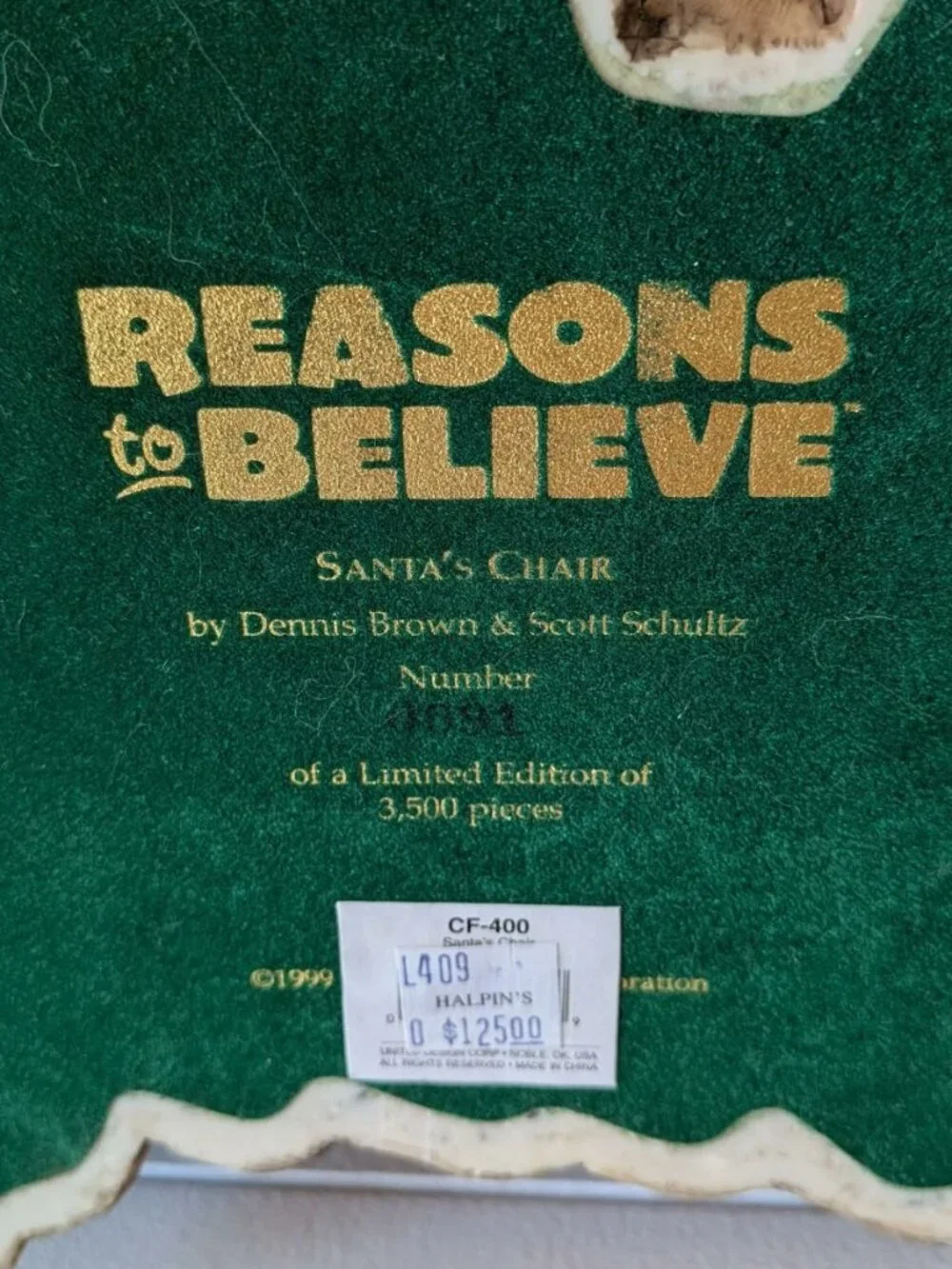 Reasons To Believe Dennis Brown Christmas Sculpture Santa Original  081/3500